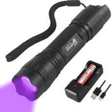 UltraFire UV Torch 395-405 nm Black Light LED Torch, Zoomable UV Light, Continuous Dimming UV Lamps, Small Ultraviolet Light