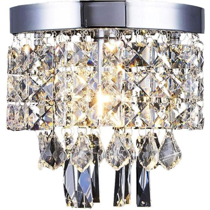 AFSEMOS Chandelier Crystal, Modern Style Pendant Crystal Pendant Light with Elegant Design, Fine Crystal Ceiling Light for Kitchen, Hallway, Living Room, Bedroom and Dining Room, 20 cm