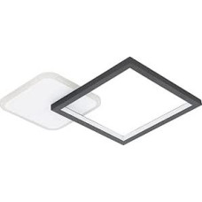 EGLO Gafares LED Ceiling Light, Dimmable Ceiling Light with Remote Control, Square Living Room Lamp Made of Aluminium and Steel in White and Black, Lamp Ceiling Warm White/Cold White
