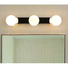 Brazos Wall Light Glass Metal in Chrome IP44 Bathroom Length 42 cm G9 3-Bulb Modern Mirror Oblong Low-Glare Wall Lamp Bathroom