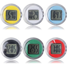 6 pakuočių mini motociklų laikrodis, IP64 vandeniui atsparus motociklo laikrodis, elektroninis motociklo laikrodis klijavimui, atsparus vandeniui, skaitmeninis didelių skaičių motociklo laikrodis, pastos stiliaus dviračio laikrodis dviračiui