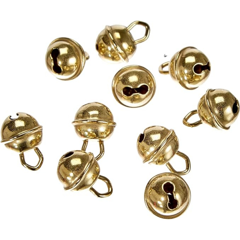 RAYHER Metal Bells Spherical Pack of 10 9 mm ø Gold