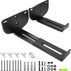 Soundbar Wall Mount Universal Speaker Mount [MAX 38LBS] Depth Adjustable (3.3 - 6.5 Inches) for Samsung, Vizio, LG, Sony, JBL, Bose, and More Soundbar Mounts Under TV Soundbar Shelf