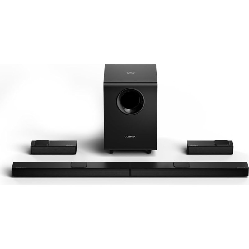 ULTIMEA 7.1.4ch Sound Bar with Dolby Atmos, Real Home Cinema Surround Sound System with Adjustable Wireless Subwoofer, Soundbar for TV Devices, Dolby Atmos Sound System, HDMI IN/eARC Out, Nova S90