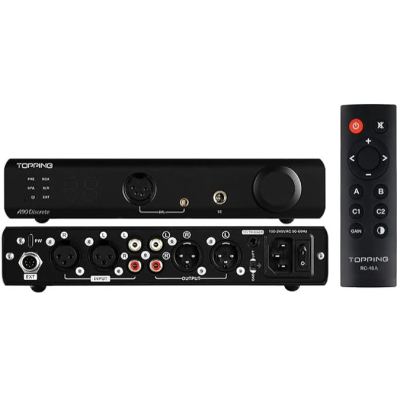 AOSHIDA TOPPING A90 diskretusis ausinių stiprintuvas Subalansuotas diskretusis NFCA 4 kontaktų 9800mW x 2 ausinių stiprintuvai (juodas)