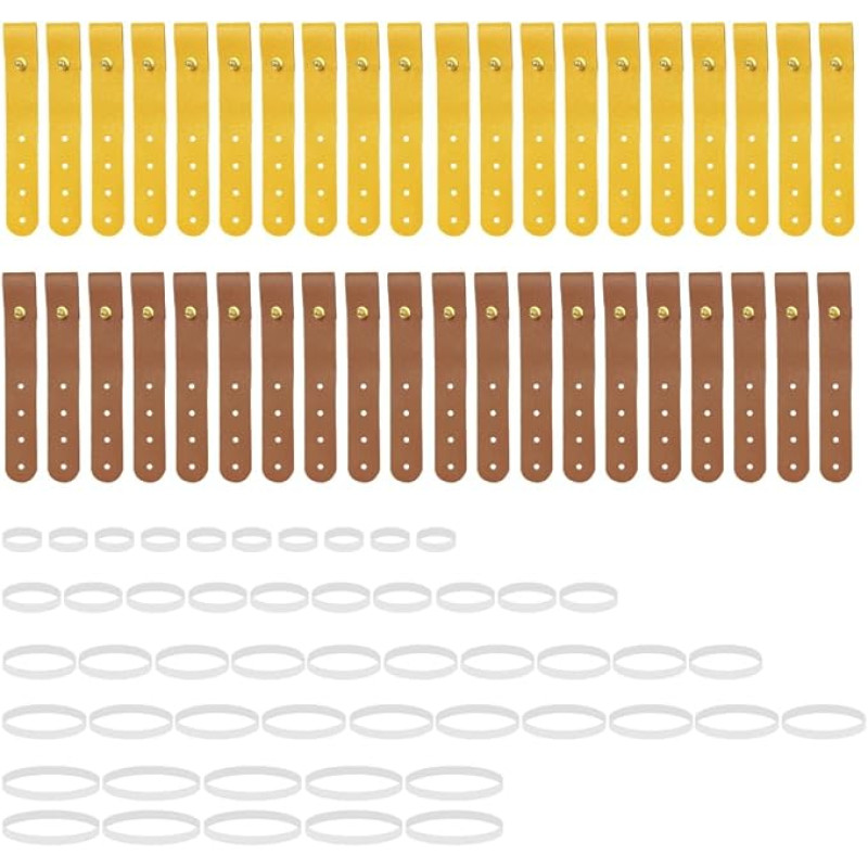 XINGSUI Pack of 40 leather cable ties, leather cable ties, 50 pieces soft silicone cable ties, for headphones and USB charging cable organiser