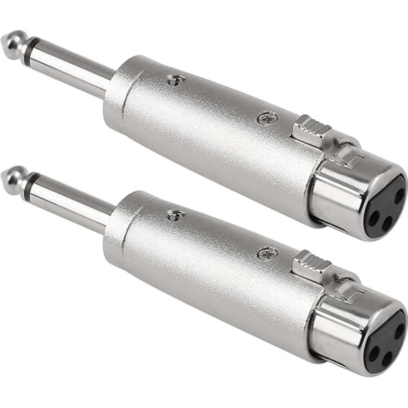 QTMMC 2vnt XLR į Jack Mono adapteris Profesionalus 6.35mm 1/4