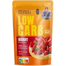 STEINER´s Mažai angliavandenių turintis sausainių kepimo mišinys, 98 % mažiau angliavandenių, tik 1,3 g cukraus, be glitimo, daug skaidulų, lengvai paruošiamas sausainių pagrindas, 1 x 150 g pakuotė