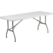 Flash Furniture 30''W x 72''L Granite White Plastic Folding Table