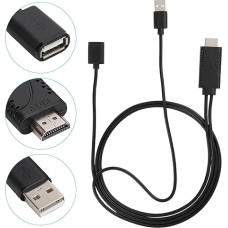 HWGING 2 in 1 USB moteriškos lyties į HDMI vyriškos lyties HDTV adapterio kabelis 1080P HD USB į HDMI konverteris, skirtas telefonui ir televizoriui, projektoriui