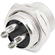 sourcingmap® 16 mm sriegio 4 kontaktų vyriškojo CB radijo mikrofono adapterio jungtis