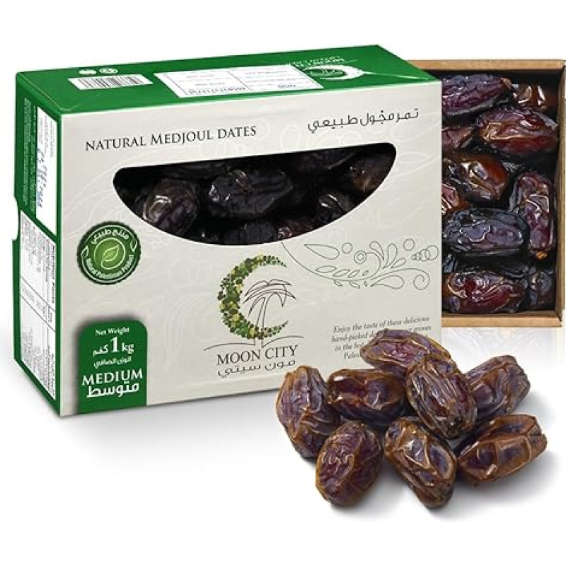 Alucra Medjool Dates Medium 1 kg - Extra Large Fresh Dates Medjool from Palestine - Naturally Sweet Hurma without Added Sugar - Soft Pulp & Intense Taste