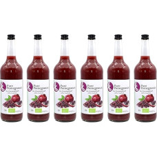 Ekologiškos granatų sultys, 100 % tiesioginės sultys, natūraliai drumstos, šalto spaudimo, nefiltruotos (6 x 1000 ml)