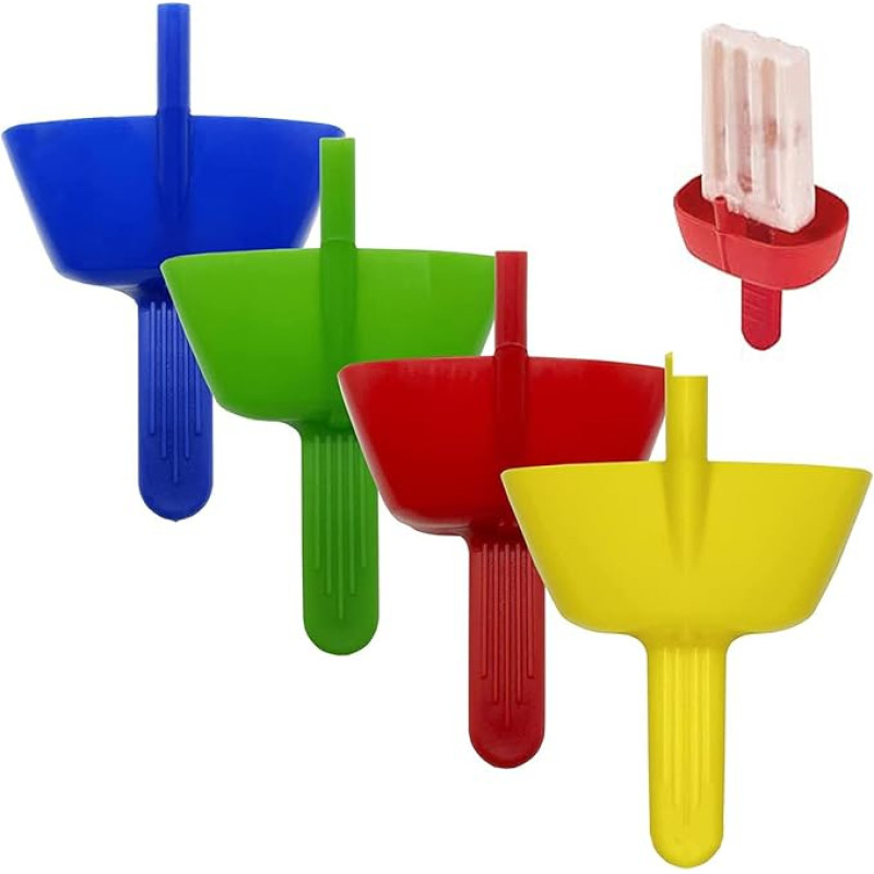 Pack of 4 Ice Drip Protectors, Drip-Free Ice Lolly Holder for Children, Reusable Ice Lolly Holder, Drip-Free Ice Lolly Holder for Children, BPA-Free (Four Colours)