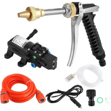 Car Water Guns, Yctze 12 V Portable 130 PSI Pressure Washer Water Pump Hose Kit 80 W Car Powerful Washing Cleaner