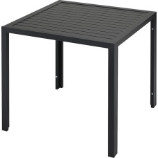 Clevich Garden Table, 75 x 75 cm, Square, Made of Aluminium, Weatherproof Balcony Table for Patio and Garden, Can Be Used All Year Round, Easy to Clean and Durable, Black
