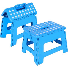 Sulankstomas laiptelis suaugusiems 9 colių neslystanti sulankstoma laiptelis virtuvei, sodui, miegamajam Plastikinė sulankstoma taburetė vaikams Sulankstomas laiptelis (mėlyna)