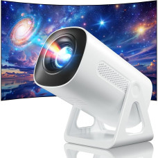 [2025 Upgraded & Android 11.0] Mini Projector with WiFi and Bluetooth, Portable Projector with Support 4K 1080P, 270° Adjustable Support Home Cinema Star Projector for Phone/PS5/HDMI/TV Stick/USB