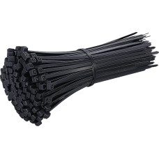 100 vnt. juodos spalvos plastikinių nailoninių savaime užsifiksuojančių kabelių kaklaraiščių namams, biurui, sodui ir dirbtuvėms 100 mm x 6,3 cm