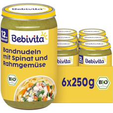 Bebivita Menus from 12th Month Ribbon Noodles with Spinach and Cream Vegetables, 250 g, Pack of 6 (6 x 250 g)