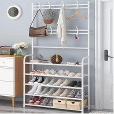 X CLICK batų spinta, Miegamasis, Stovinti drabužių kabykla, Batų stovas, Prieškambaris, Prieškambaris, Spinta, Batų spinta, Balta, 170 x 80 x 25,5 cm