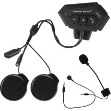 MotorMinds Helmet Headset, Motorcycle BT Headset, Helmet Bluetooth Headset Motorcycle Helmet Headset Bluetooth Headset with Batteries for Speaker Hands-Free Calling, Music Call Control