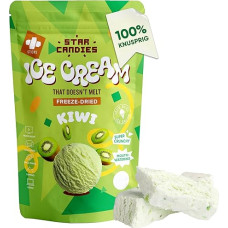 Žvaigždžių saldainiai Freeze Dried Kiwi Ice Cream | Freeze Dried Candy | Space and Astronaut Snack | Camping, Party Food | Birthday or Party (Pakuotė 3)