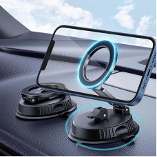 powerland Vacuum Magnetic Mobile Phone Holder Car, Universal Suction Cup Mobile Phone Holder, 360° Rotatable & Foldable Car Phone Holder with for Car/Gym/Mirror/Any Smooth Surface
