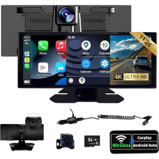 SCUMAXCON 11,26 colių jutiklinis automobilinis radijas su juodu rėmeliu, belaidis 