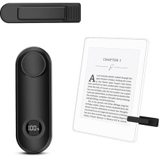RF nuotolinio valdymo puslapio suktuvas Kindle Paperwhite Scribe Oasis Kobo priedams, Clicker Page Turner iPhone, iPad, Android planšetiniams kompiuteriams Skaitymo fotoaparatas Vaizdo įrašymas Nuotolinis paleidiklis, juodas