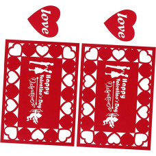 PRETYZOOM Komplektas Tischset Untersetzer Komplektas Tischsets Waschbar Taurė Šalis Valentinstag Geschirrmatte Valentinstag Untersetzer Beige Wipe You Pink Tischset Modern Wasserdicht Rot Vliesstoff