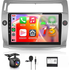 8 branduolių 4 + 64G: Hodozzy Carplay automobilinis radijas Citroën C4 2004-2009/C-QUATRE 2008-2011 Android automobilinis radijas su navigacija, 9 colių jutiklinis ekranas su Android Car/WiFi/GPS/RDS/FM/Bluetooth/USB/DSP