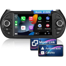 NIKOCENT 7-Zoll Autoradio für FIAT Fiorino für Qubo (2008-2016) mit Wireless CarPlay Android Auto, Android 13 Touchscreen Autoradio mit Bluetooth GPS FM Mirror Link Rückfahrkamera (2GB+32GB)
