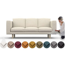 comfortly Norsborg 3 sėdimų vietų sofos užvalkalas keičiamasis užvalkalas Heavy Duty 9 dalių minkštas patvarus skalbiamasis audinys, kurį lengva valyti ir pakeisti (karūna, dramblio kaulo spalvos)