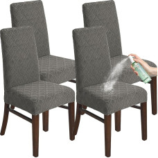 KELUINA Chair Covers for Dining Room, Set of 4, Stretch Jacquard Dining Room Chair Slipcover Covers, Removable, Washable, Waterproof Chair Covers
