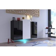 Furnitech K5 Šiuolaikiniai svetainės, komoda, spinta, bufetas, miegamojo, valgomojo, svetainės baldai (Baldai be LED, K5-18HG-BW4)