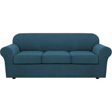 4 tempimo sofos komplektas, skirtas 3 pagalvių dangteliams, skirtas 3 pagalvių dangteliams, skirtas gyvenamojo kambario baldų dangteliams (pagrindinis dangtelis ir 3 sėdynių pagalvių dangteliai), pasižymintis patobulintu storesniu žakardiniu audiniu (sofa