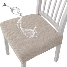 AMZZHAO 4/6 kėdžių užvalkalų rinkinys, įtempiamas kėdžių užvalkalas, valgomojo kambario kėdžių sėdynių užvalkalai, modernus žakardinis kėdžių užvalkalas, nuimamas, skalbiamas kėdžių apsaugos užvalkalas, universalus