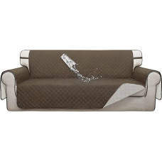 ISSUNTEX dvigubos apsaugos 100 % vandeniui atsparūs sofos užvalkalai svetainei, dvipusiai sofos užvalkalai 3 pagalvėlėms, sofos užvalkalas baldams, skirtas augintiniams (XL, kupranugaris / dramblio kaulo spalvos)