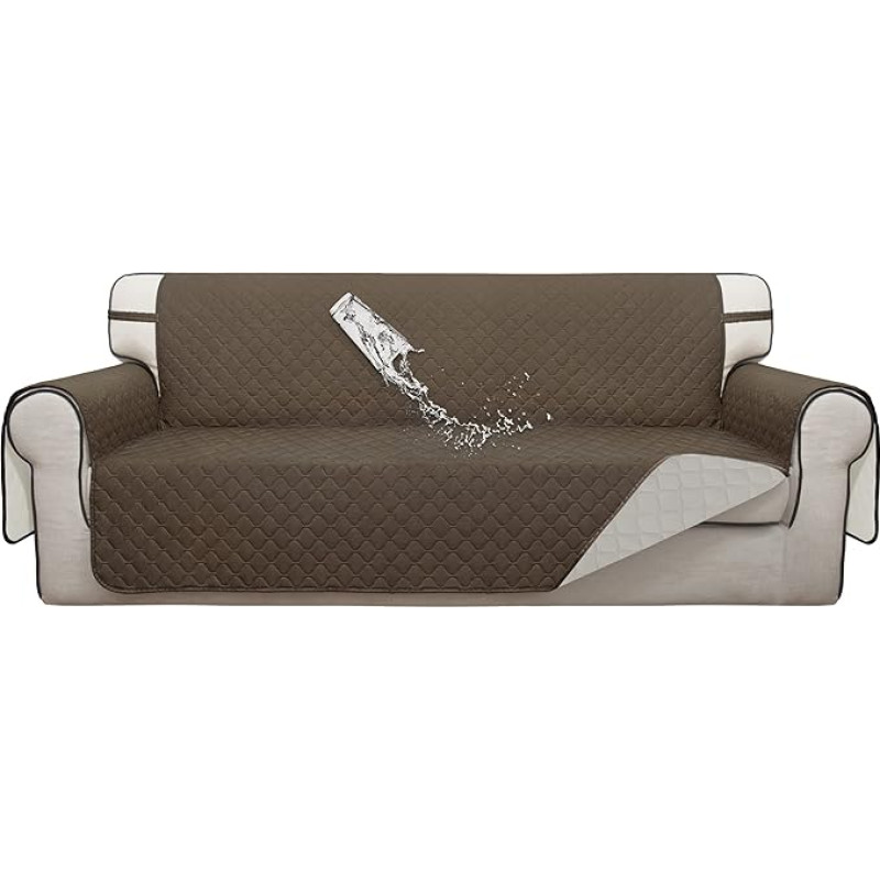 ISSUNTEX dvigubos apsaugos 100 % vandeniui atsparūs sofos užvalkalai svetainei, dvipusiai sofos užvalkalai 3 pagalvėlėms, sofos užvalkalas baldams, skirtas augintiniams (XL, kupranugaris / dramblio kaulo spalvos)