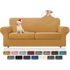 KEKUOU Stretch-Couchbezüge für 2 Kissen, Couch, Sofa, Sofabezug, Schonbezug für 2 separate Kissen, Couch mit weichem, elastischem Möbelschutz für Hunde, Kinder (Loveseat, Golden)