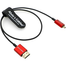 Alvin's Cables 8K 2.1 HDMI Cable Micro HDMI to HDMI Cable Ultra Thin 48Gbps High Speed for Atomos Ninja V 4K-60P Recording for Canon R5C|R5|R6 for Sony a7R a7 IV Cameras 45 cm/18 Inch