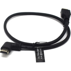 AWADUO 8K HDMI 2.1 Cable Male to Male with 90 Degree Right Angle, Ultra Cord High Speed HDMI 8K@60Hz 4k@120Hz, HDMI 2.1 Cable Compatible with Monitor/Projector/HDTV (0.6M)