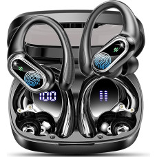 Bluetooth Sports Headphones, Wireless Bluetooth 5.3 Headphones with 4 ENC Mic, Clear Sound Quality, 50 Hours HiFi Stereo In-Ear Headphones with Dual LED Display, IP7 Waterproof Earphones with Ear