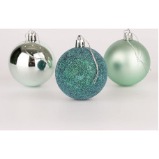 50mm/12pcs Shatterproof Turquoise Christmas Baubles Christmas Tree Decorations Bauble Ornaments Baubles Christmas Decoration Holiday Decoration Shiny Matte Glitter