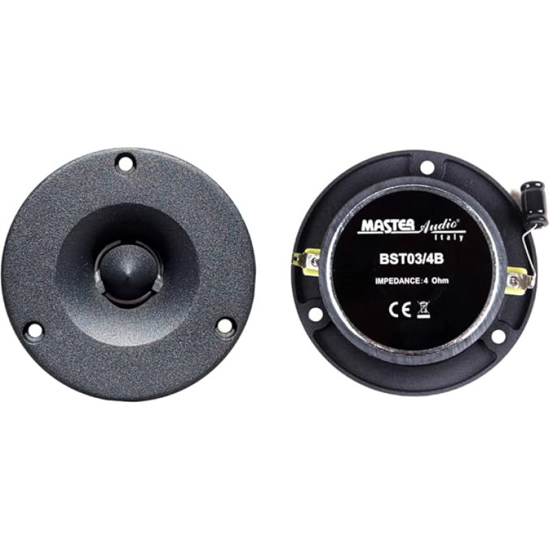 Master Audio BST03/4B 2 High Toners Black 175 Watt RMS 350 Watt Max 9.7 cm Diameter and 105 dB 4 Ohm Car Door Doors with 3.8 cm Depth per Pair