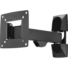 Hama TV Wall Mount Swivelling, Tiltable (10 - 26 Inch TV/Monitor Mount for Screens up to 15 kg, Max. VESA 100 x 100, Extendable TV Wall Mount with Fischer Dowels) Black