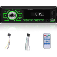 NHOPEEW 1DIN Car Radio with Bluetooth - 1 DIN Radio with Hands-Free System, USB, App Control, TF Card, AUX Audio, FM + Remote Control