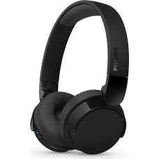 Philips TAH3209BK Leichter ohraufliegender kabelloser Bluetooth-Kopfhörer mit passiver Geräuschisolierung – 25 Stunden Spielzeit, deutliche Anrufe, dynamischer Bass, 2 Stunden USB-C-Laden – Schwarz