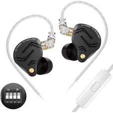 keephifi KZ ZS12 PRO X1DD&5BA IEM Headphones Wired Earphones, KZ In-Ear Monitor, KZ In-Ear Headphones, 10 mm Dynamic Driver, 4 Professional Adjustment Switches (Tuning Version, with Micro)